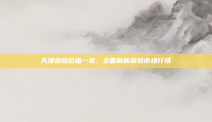 天津荣放价格一览，全面解析荣放市场行情