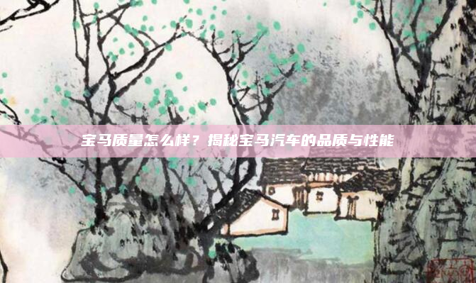 宝马质量怎么样？揭秘宝马汽车的品质与性能