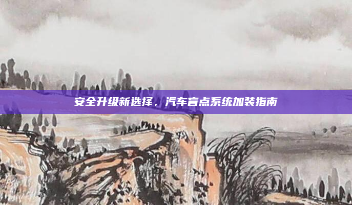 安全升级新选择，汽车盲点系统加装指南