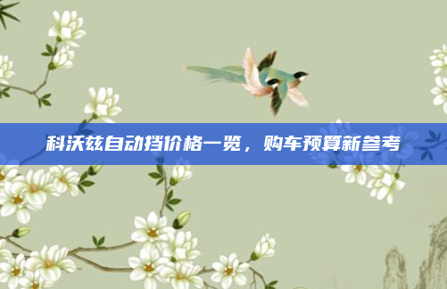 科沃兹自动挡价格一览，购车预算新参考