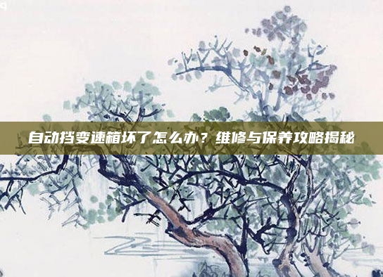 自动挡变速箱坏了怎么办?维修与保养攻略揭秘