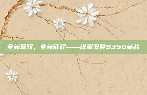 全新驾驭，全新征程——详解驭胜S350新款