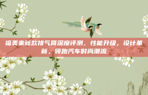 福美来新款排气筒深度评测,性能升级,设计革新,领跑汽车时尚潮流
