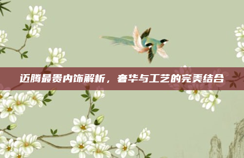 迈腾最贵内饰解析,奢华与工艺的完美结合