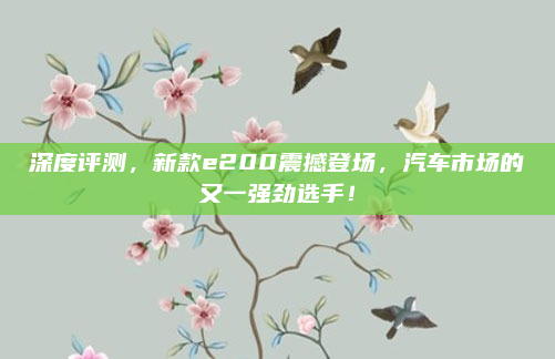 深度评测，新款e200震撼登场，汽车市场的又一强劲选手！