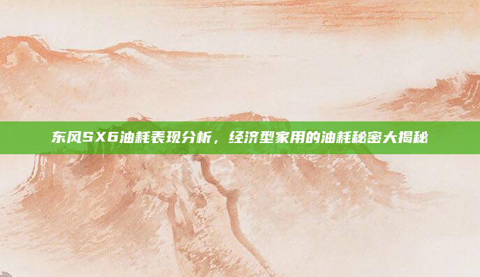 东风SX6油耗表现分析，经济型家用的油耗秘密大揭秘