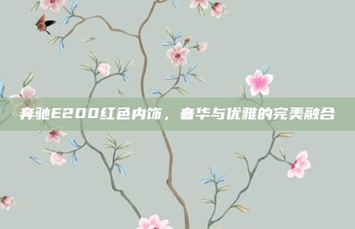 奔驰E200红色内饰,奢华与优雅的完美融合