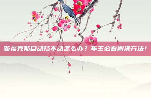 新福克斯自动挡不动怎么办?车主必看解决方法!