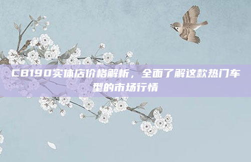 CB190实体店价格解析,全面了解这款热门车型的市场行情
