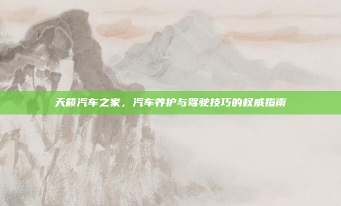 天籁汽车之家，汽车养护与驾驶技巧的权威指南