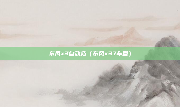 东风x3自动档（东风x37车型）