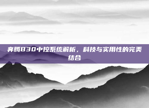 奔腾B30中控系统解析，科技与实用性的完美结合