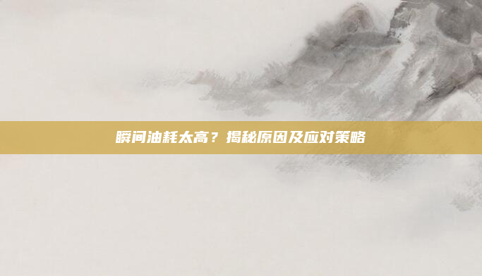 瞬间油耗太高？揭秘原因及应对策略