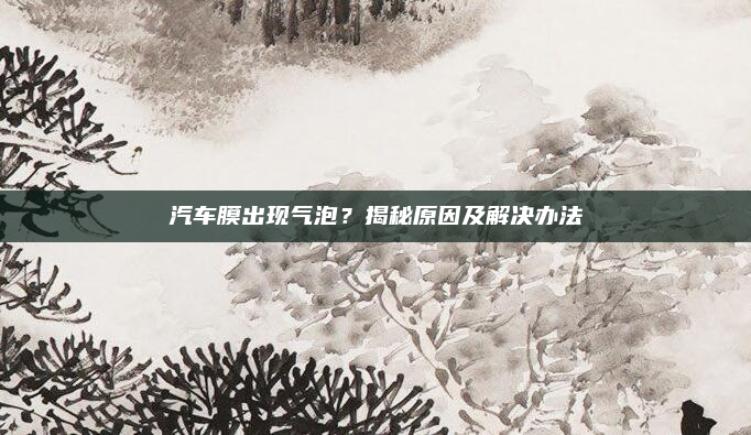 汽车膜出现气泡?揭秘原因及解决办法