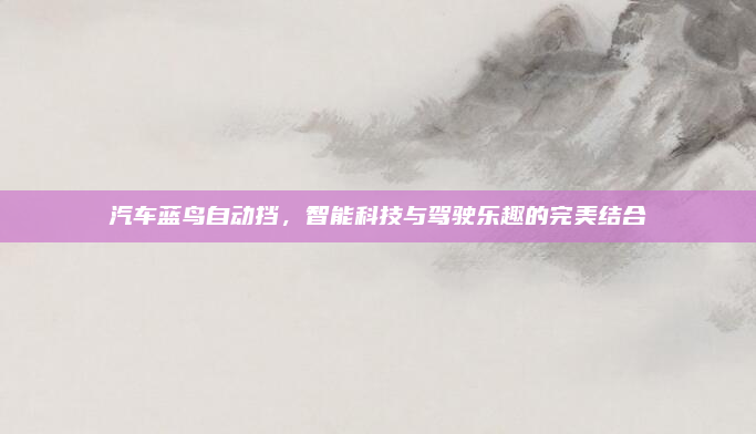 汽车蓝鸟自动挡,智能科技与驾驶乐趣的完美结合