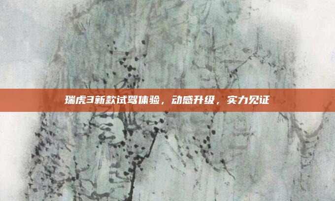 瑞虎3新款试驾体验，动感升级，实力见证