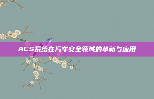 ACS系统在汽车安全领域的革新与应用