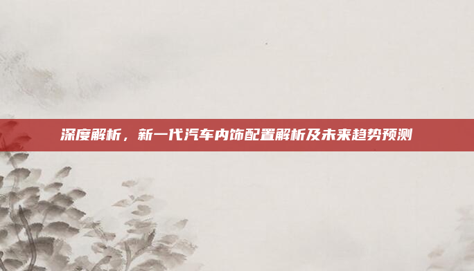 深度解析，新一代汽车内饰配置解析及未来趋势预测