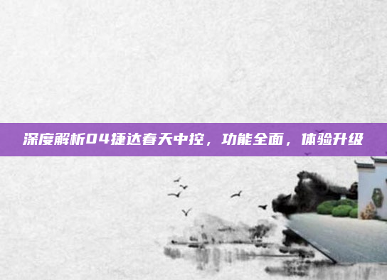 深度解析04捷达春天中控，功能全面，体验升级