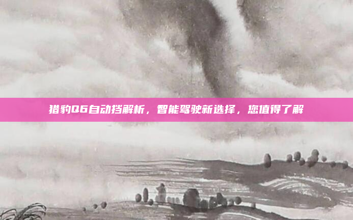 猎豹Q6自动挡解析，智能驾驶新选择，您值得了解
