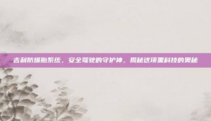 吉利防爆胎系统,安全驾驶的守护神,揭秘这项黑科技的奥秘