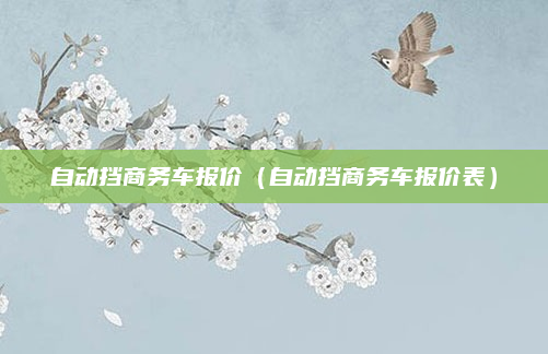 自动挡商务车报价（自动挡商务车报价表）