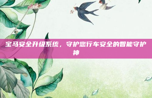 宝马安全升级系统,守护您行车安全的智能守护神