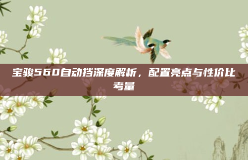 宝骏560自动挡深度解析，配置亮点与性价比考量