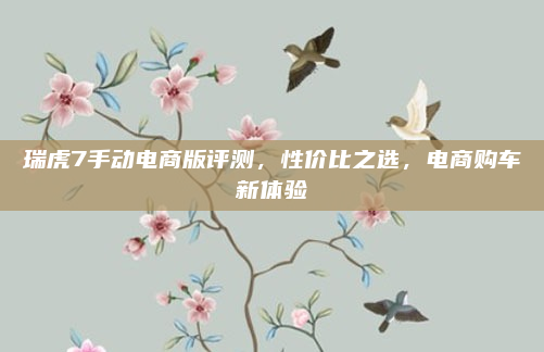 瑞虎7手动电商版评测,性价比之选,电商购车新体验