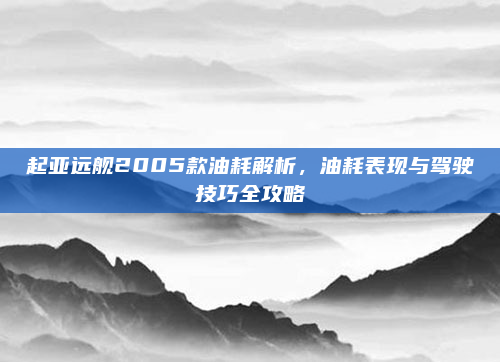 起亚远舰2005款油耗解析,油耗表现与驾驶技巧全攻略