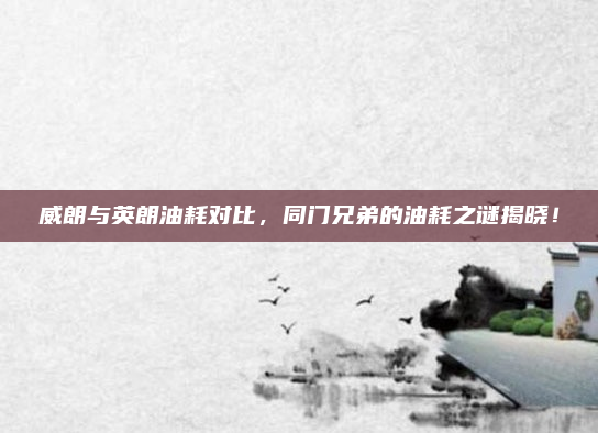 威朗与英朗油耗对比，同门兄弟的油耗之谜揭晓！