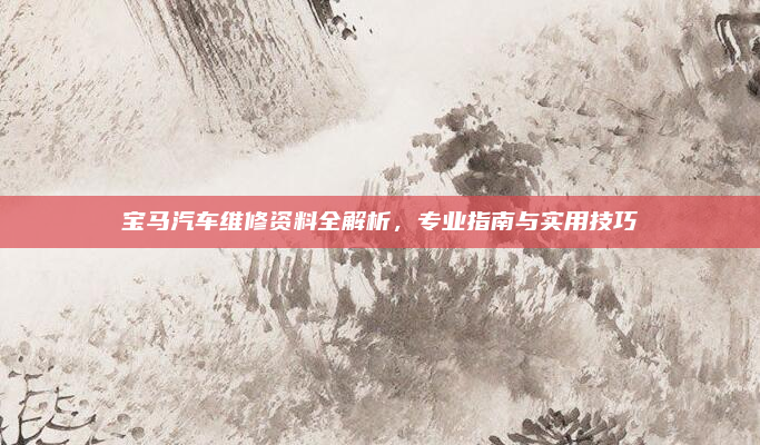 宝马汽车维修资料全解析，专业指南与实用技巧