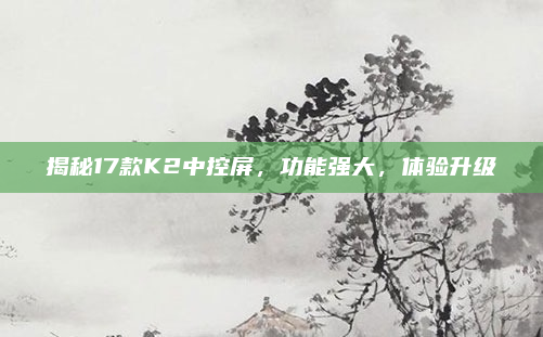 揭秘17款K2中控屏，功能强大，体验升级