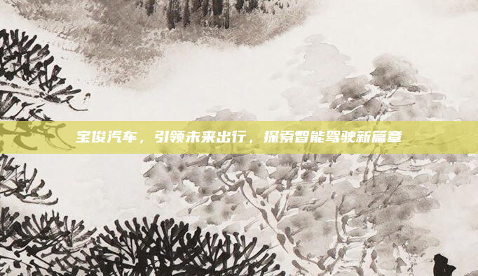 宝俊汽车，引领未来出行，探索智能驾驶新篇章