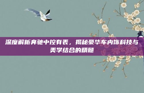 深度解析奔驰中控有表,揭秘豪华车内饰科技与美学结合的精髓