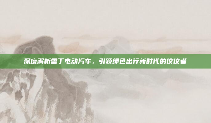 深度解析雷丁电动汽车,引领绿色出行新时代的佼佼者