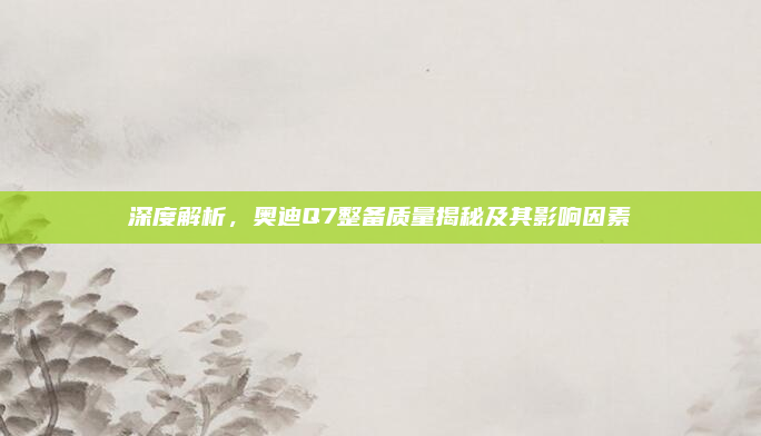 深度解析,奥迪Q7整备质量揭秘及其影响因素