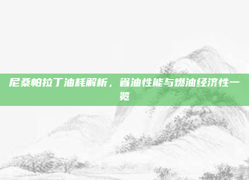 尼桑帕拉丁油耗解析，省油性能与燃油经济性一览