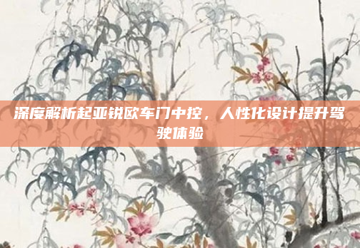 深度解析起亚锐欧车门中控,人性化设计提升驾驶体验