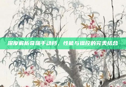 深度解析奇瑞手动档,性能与操控的完美结合