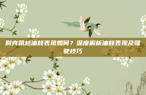 别克凯越油耗表现如何?深度解析油耗表现及驾驶技巧