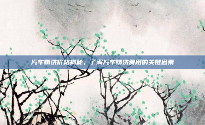 汽车精洗价格揭秘，了解汽车精洗费用的关键因素