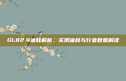 GL82.4油耗解析，实测油耗与行业数据解读