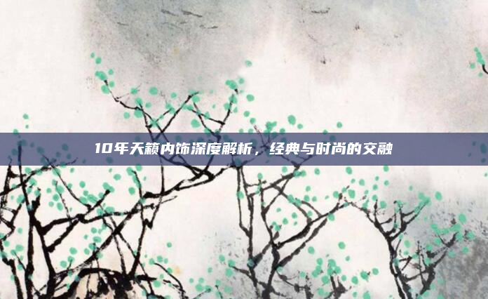 10年天籁内饰深度解析，经典与时尚的交融