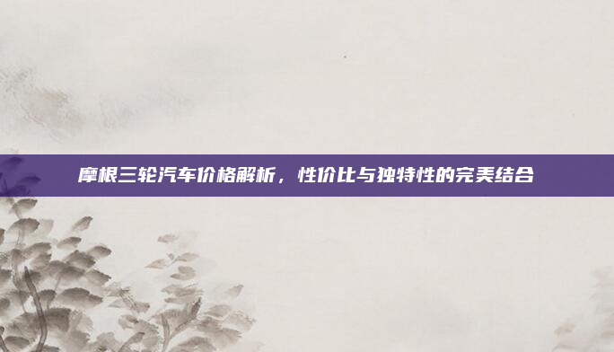 摩根三轮汽车价格解析,性价比与独特性的完美结合