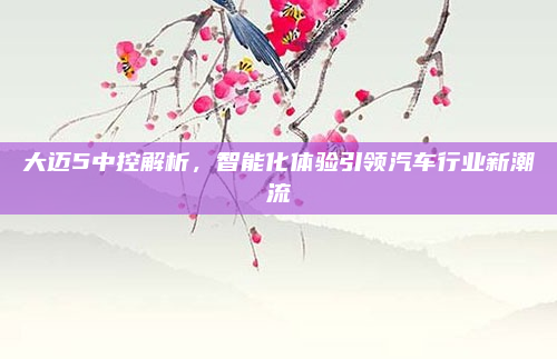 大迈5中控解析,智能化体验引领汽车行业新潮流