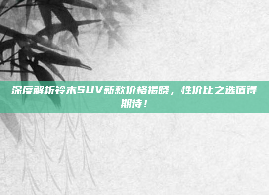 深度解析铃木SUV新款价格揭晓,性价比之选值得期待!