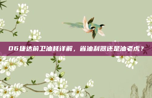 06捷达前卫油耗详解,省油利器还是油老虎?