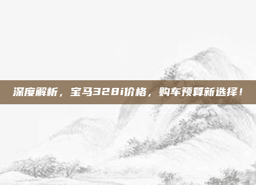 深度解析,宝马328i价格,购车预算新选择!