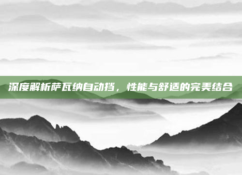 深度解析萨瓦纳自动挡,性能与舒适的完美结合